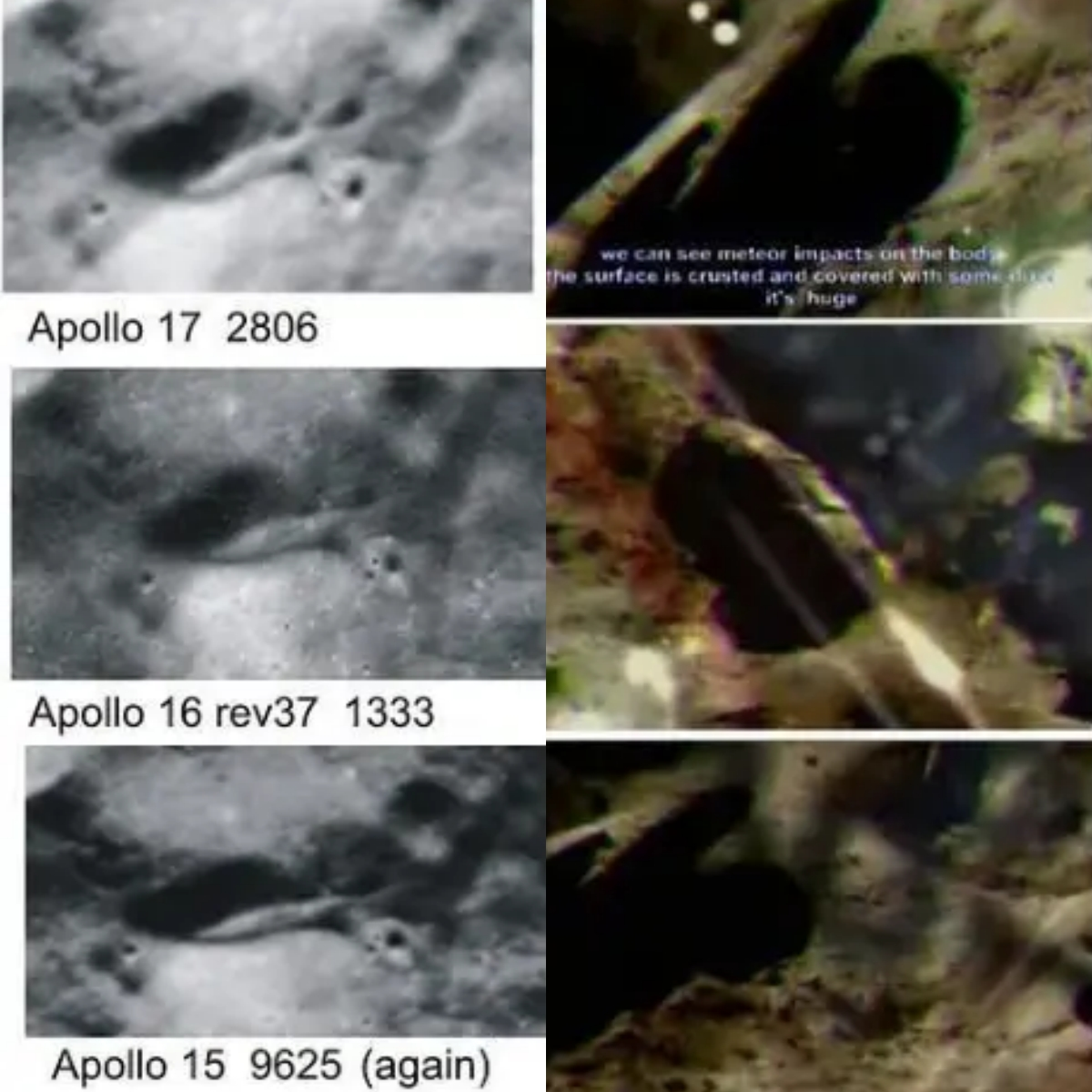 Naves Espaciales Alienígenas Antiguas Descubiertas en la Luna Durante las Misiones Apollo 19 y 20